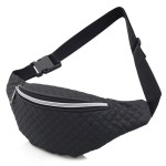 VERSOLI nerka damska saszetka biodrówka pikowana z cekinami N114 czarna