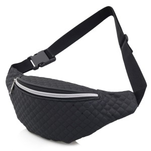 VERSOLI nerka damska saszetka biodrówka pikowana z cekinami N114 czarna