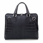 VERA PELLE torebka skórzana teczka A4 kroko torba na laptopa V446 czarna