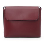 VERA PELLE torebka damska skórzana listonoszka z paskiem na ramię V030 ciemna bordowa