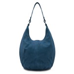 VERA PELLE torebka damska zamszowa worek na ramię V058 morska