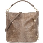 VERA PELLE torebka damska zamszowa worek z kłódeczką kroko V493 taupe