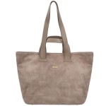VEZZE torebka damska zamszowa shopper z długimi rączkami V498 taupe