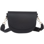 VERA PELLE torebka damska skórzana listonoszka z paskiem na ramię V504 czarna