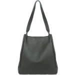 VERA PELLE torebka damska skórzana shopper z saszetką V508 ciemna zielona