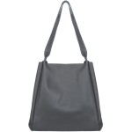 VERA PELLE torebka damska skórzana shopper z saszetką V508 grafitowa