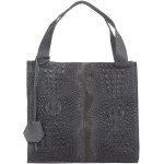 VERA PELLE torebka damska zamszowa shopper klasyczna kroko na ramię V510 ciemna szara