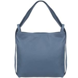 VERA PELLE torebka damska duża skórzana worek na ramię V511 jeansowa