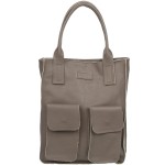 VERA PELLE torebka damska skórzana shopper na ramię z kieszeniami V516 taupe