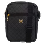 VERMARI torebka skórzana eko listonoszka na ramię pikowana V101 czarna