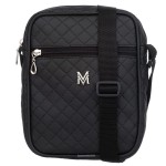 VERMARI torebka skórzana eko listonoszka na ramię pikowana V102 czarna