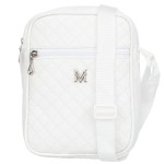 VERMARI torebka skórzana eko listonoszka na ramię pikowana V102 biała