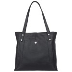 VERA PELLE torebka damska skórzana shopper z długimi rączkami na ramię V527 czarna