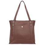 VERA PELLE torebka damska skórzana shopper z długimi rączkami na ramię V527 brązowa