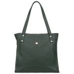 VERA PELLE torebka damska skórzana shopper z długimi rączkami na ramię V527 ciemna zielona