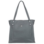 VERA PELLE torebka damska skórzana shopper z długimi rączkami na ramię V527 ciemna szara