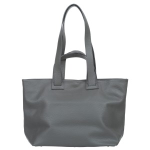 VERA PELLE torebka damska skórzana shopper z długimi rączkami na ramię V529 ciemna szara