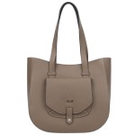 VEZZE torebka damska skórzana klasyczna z długimi rączkami na ramię V548 taupe