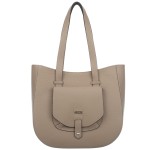 VEZZE torebka damska skórzana klasyczna z długimi rączkami na ramię V548 beżowa