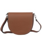 VERA PELLE torebka damska skórzana listonoszka z klapą i paskiem V574 camel