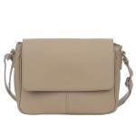 VERA PELLE torebka damska skórzana listonoszka z klapą i paskiem na ramię V556 beżowa