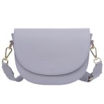 VERA PELLE torebka damska skórzana listonoszka z paskiem na ramię V504 jasna lawendowa
