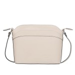 VERA PELLE torebka damska skórzana listonoszka z paskiem na ramię V575 kremowa