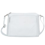 VERA PELLE torebka damska skórzana listonoszka z paskiem na ramię V535 biała