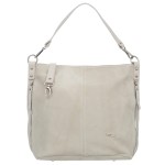 VEZZE torebka damska zamszowa worek z paskiem na ramię V551 kremowa