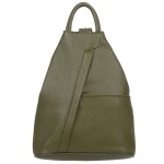 VERA PELLE plecak damski skórzany elegancki trójkątny V509 oliwkowy