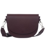 VERA PELLE torebka damska skórzana listonoszka z szerokim paskiem na ramię V558 ciemna bordowa