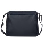 VERA PELLE torebka damska skórzana licowa listonoszka z paskiem na ramię V582 granatowa