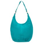 VERA PELLE torebka damska zamszowa worek na ramię V058 turkusowa