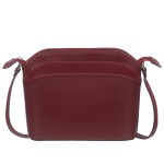 VERA PELLE torebka damska skórzana listonoszka z paskiem na ramię V575 bordowa