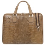 VERA PELLE torebka skórzana teczka A4 kroko torba na laptopa V446 taupe