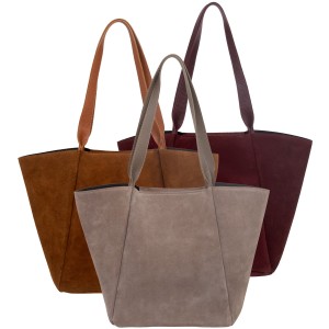 VERA PELLE torebka damska zamszowa shopper z długimi rączkami na ramię V700 kolory