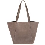 VERA PELLE torebka damska zamszowa shopper z długimi rączkami na ramię V700 taupe