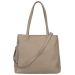 VERA PELLE torebka damska skórzana shopper z paskiem na ramię V514 beżowa