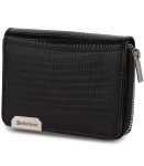 BELTIMORE portfel damski skórzany mały lakierowany kroko z suwakiem P255 czarny