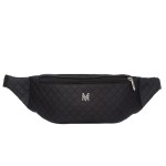 VERMARI nerka eko skórzana saszetka biodrówka pikowana N152 czarna