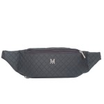 VERMARI nerka eko skórzana saszetka biodrówka pikowana N152 ciemna szara