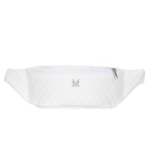 VERMARI nerka eko skórzana saszetka biodrówka pikowana N152 biała