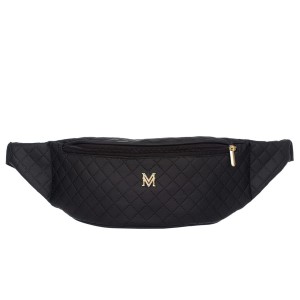 VERMARI nerka eko skórzana saszetka biodrówka pikowana N153 czarna