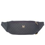 VERMARI nerka eko skórzana saszetka biodrówka pikowana N153 ciemna szara