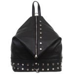 VERA PELLE plecak damski skórzany elegancki z ćwiekami V718 czarny