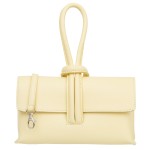 VERA PELLE torebka damska skórzana listonoszka z paskiem na ramię V682 jasna żółta